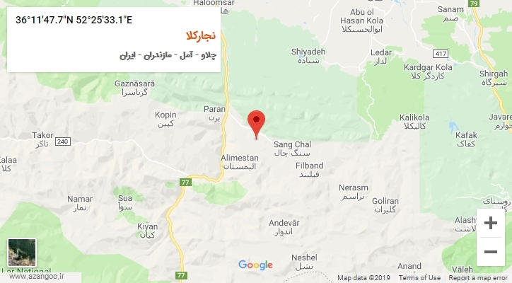 روستای نجارکلا بر روی نقشه