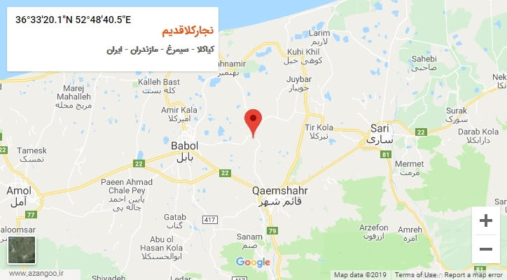 روستای نجارکلاقدیم بر روی نقشه