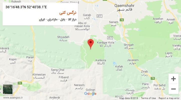 روستای نرگس کتی بر روی نقشه