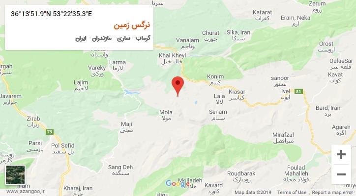 روستای نرگس زمین بر روی نقشه