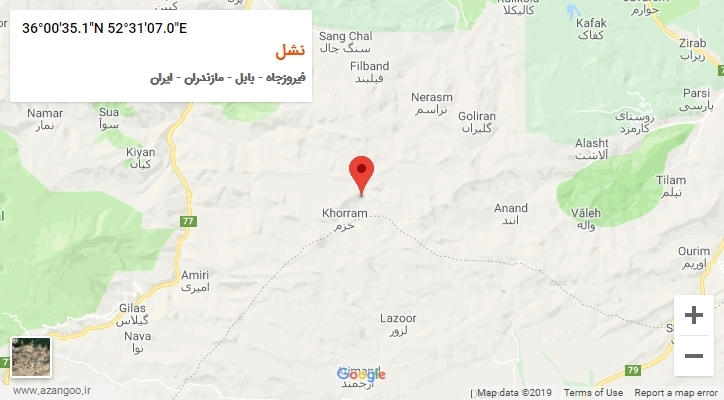 روستای نشل بر روی نقشه