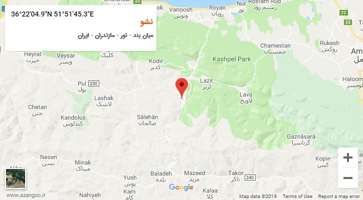 روستای نشو بر روی نقشه