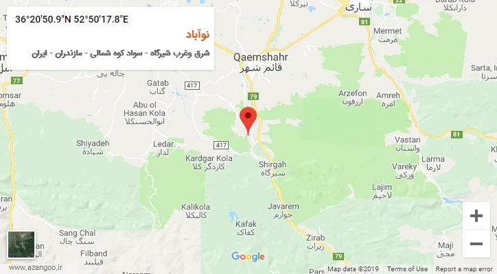 روستای نوآباد بر روی نقشه