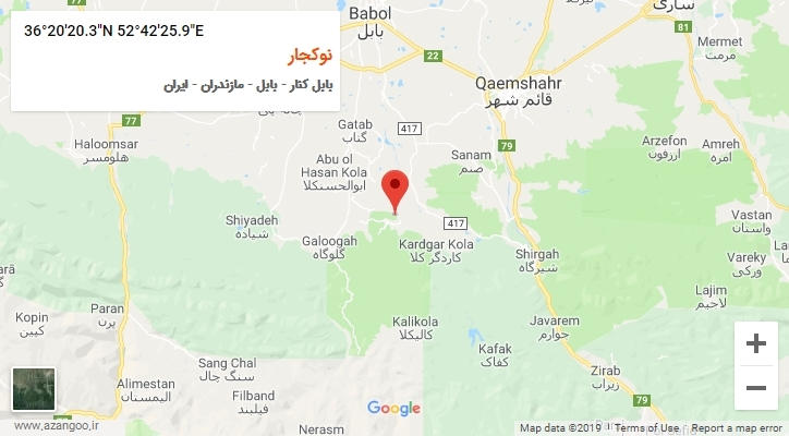 روستای نوکجار بر روی نقشه