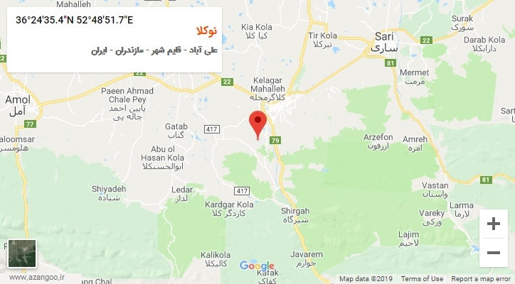 روستای نوکلا بر روی نقشه