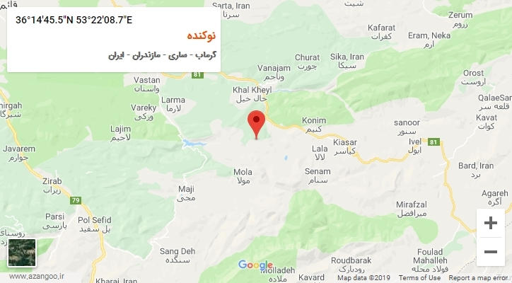 روستای نوکنده بر روی نقشه