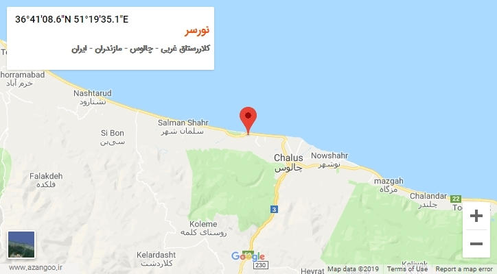 روستای نورسر بر روی نقشه