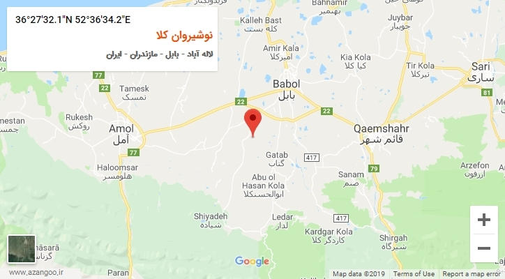 روستای نوشیروان کلا بر روی نقشه