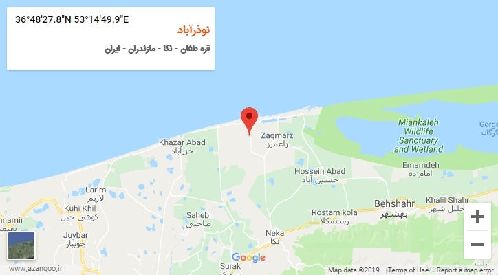 روستای نوذرآباد بر روی نقشه