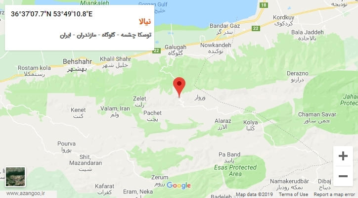 روستای نیالا بر روی نقشه