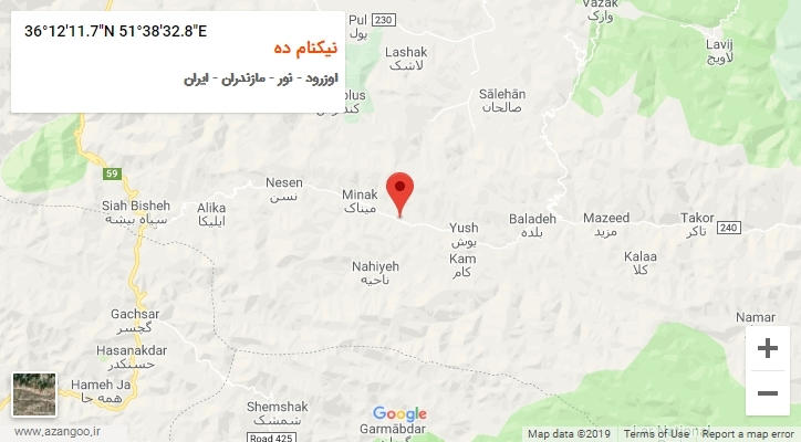روستای نیکنام ده بر روی نقشه