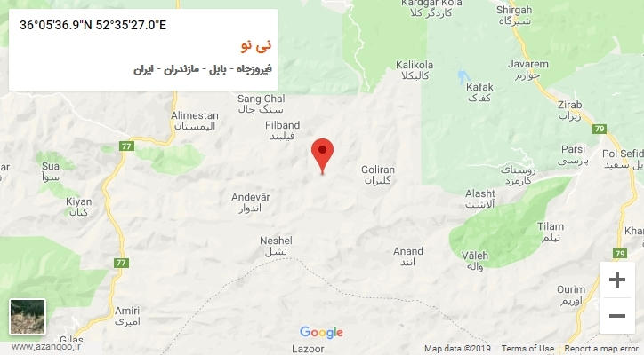 روستای نی نو بر روی نقشه