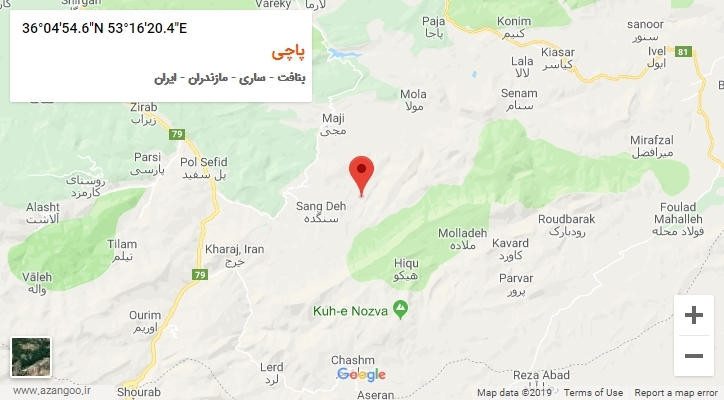 روستای پاچی بر روی نقشه