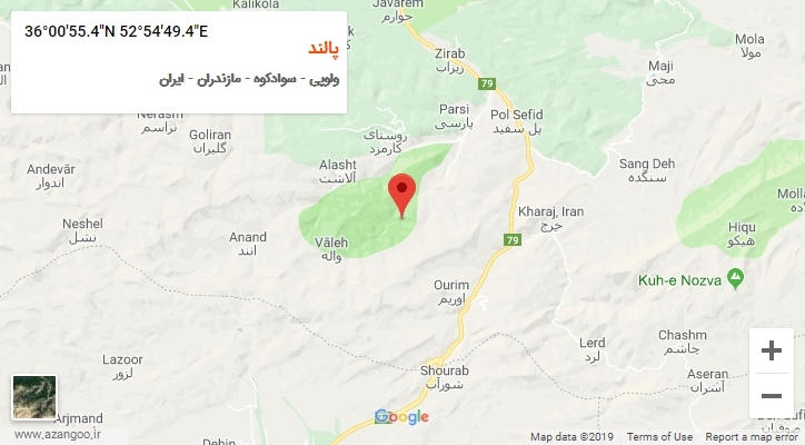 روستای پالند بر روی نقشه