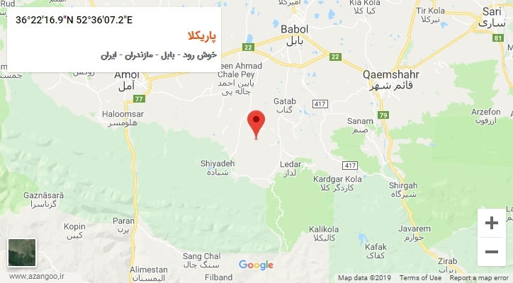 روستای پاریکلا بر روی نقشه