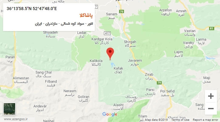 روستای پاشاکلا بر روی نقشه