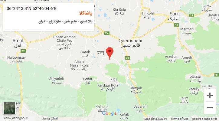 روستای پاشاکلا بر روی نقشه