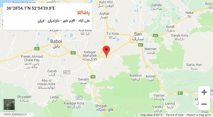 روستای پاشاکلا بر روی نقشه