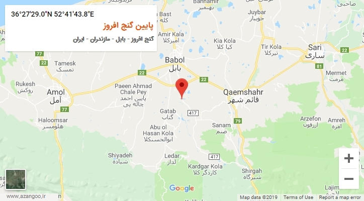 روستای پایین گنج افروز بر روی نقشه