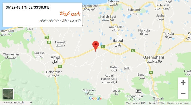 روستای پایین کروکلا بر روی نقشه