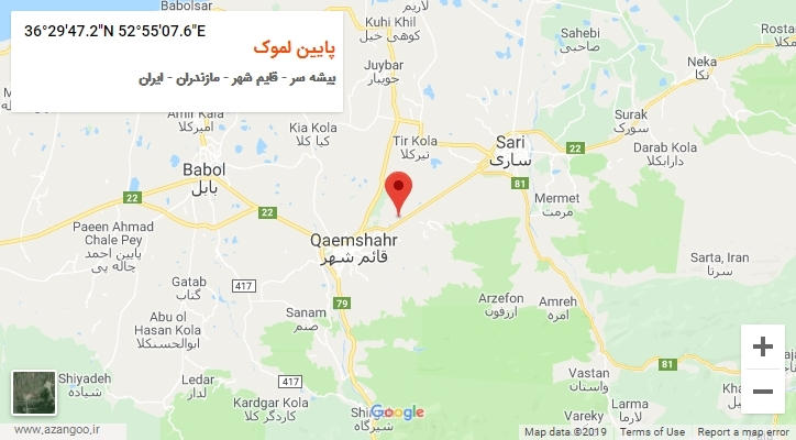 روستای پایین لموک بر روی نقشه