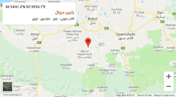 روستای پایین مرزبال بر روی نقشه