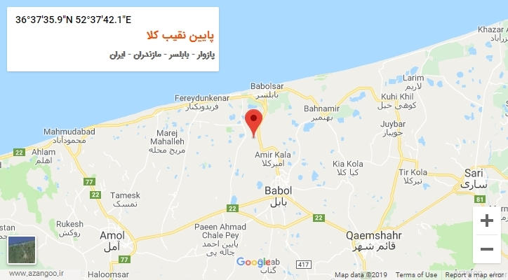 روستای پایین نقیب کلا بر روی نقشه