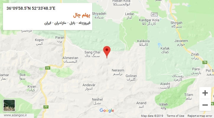 روستای پهلم چال بر روی نقشه
