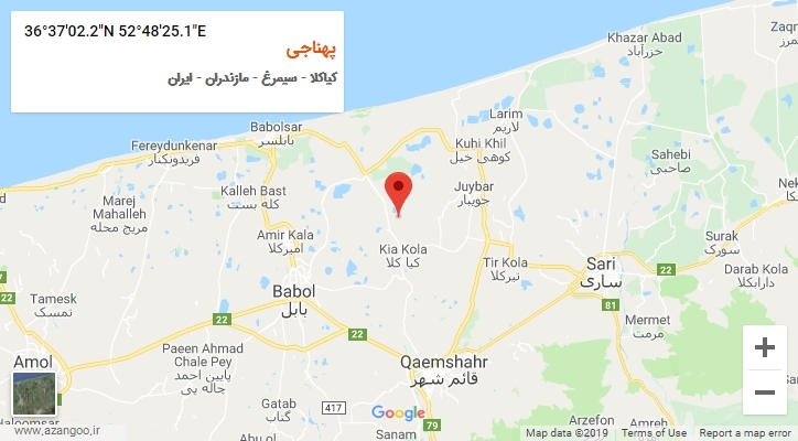 روستای پهناجی بر روی نقشه