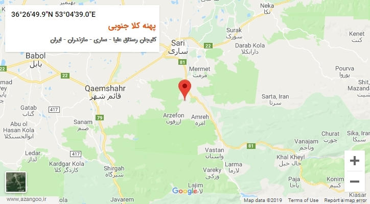 روستای پهنه کلا جنوبی بر روی نقشه