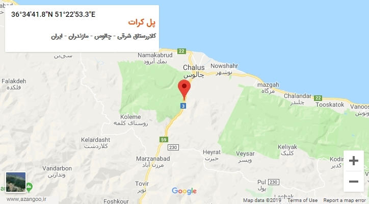 روستای پل کرات بر روی نقشه