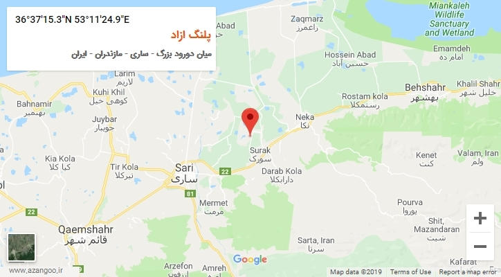 روستای پلنگ ازاد بر روی نقشه