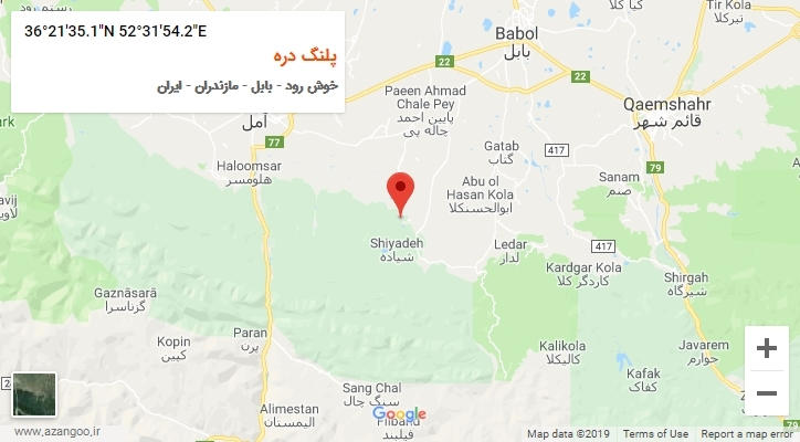 روستای پلنگ دره بر روی نقشه