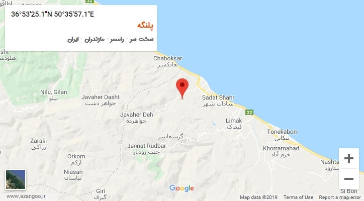 روستای پلنگه بر روی نقشه