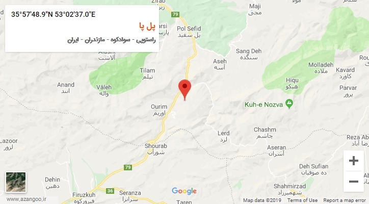 روستای پل پا بر روی نقشه