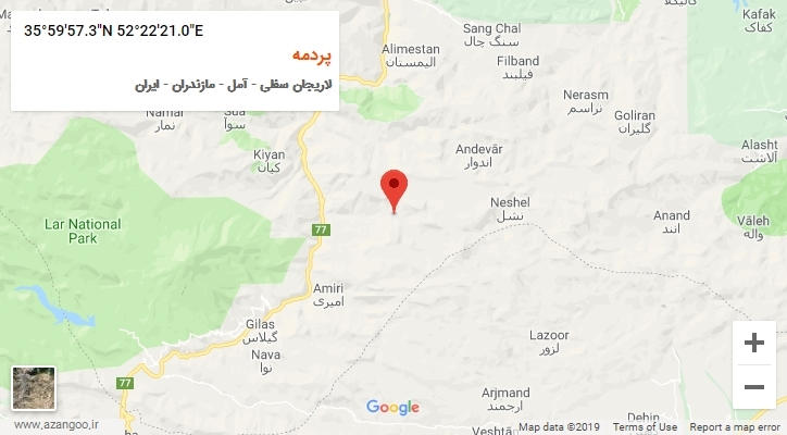 روستای پردمه بر روی نقشه