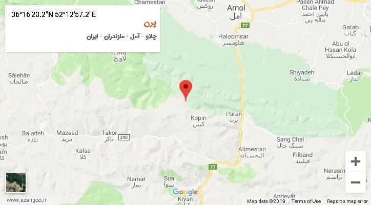 روستای پرن بر روی نقشه