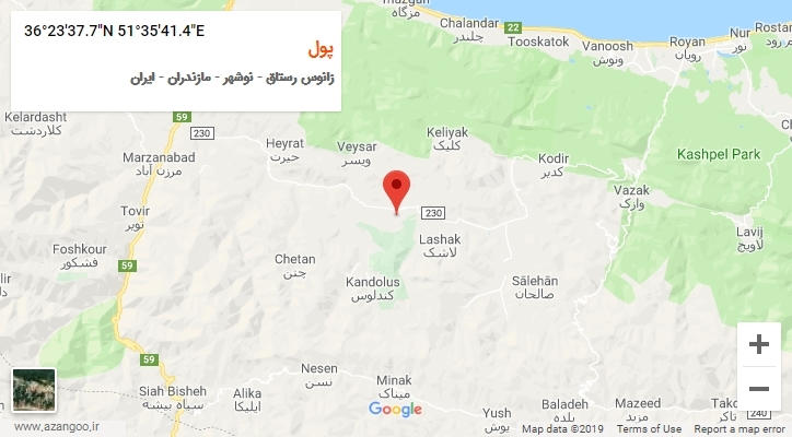 روستای پول بر روی نقشه