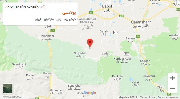 روستای پولادسی بر روی نقشه