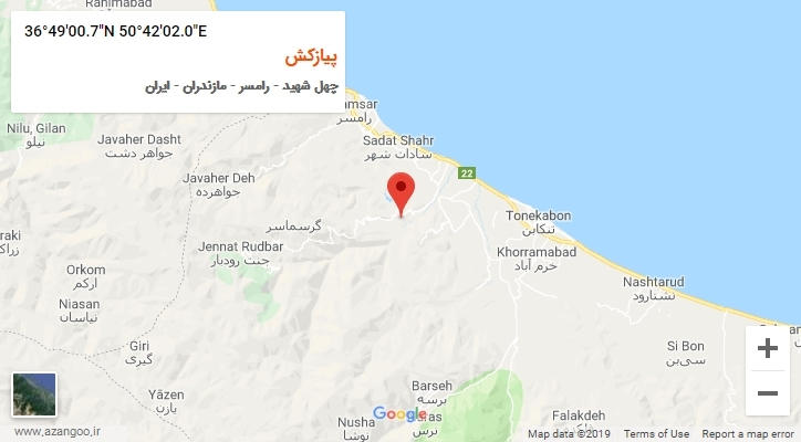روستای پیازکش بر روی نقشه