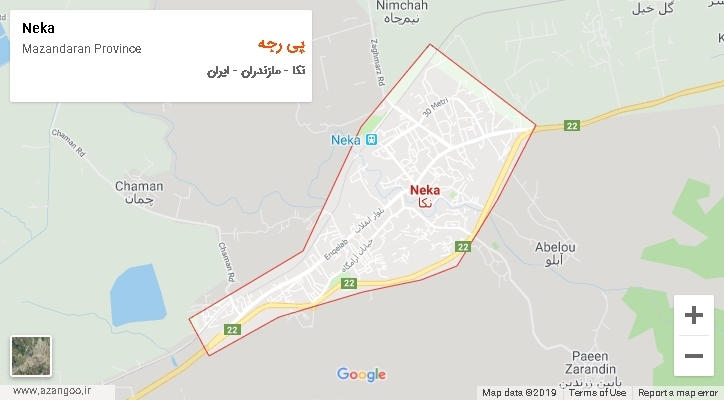 دهستان پی رجه بر روی نقشه