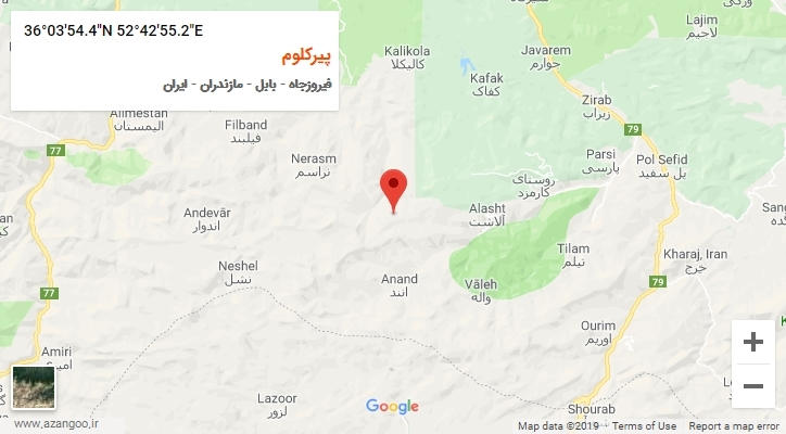 روستای پیرکلوم بر روی نقشه