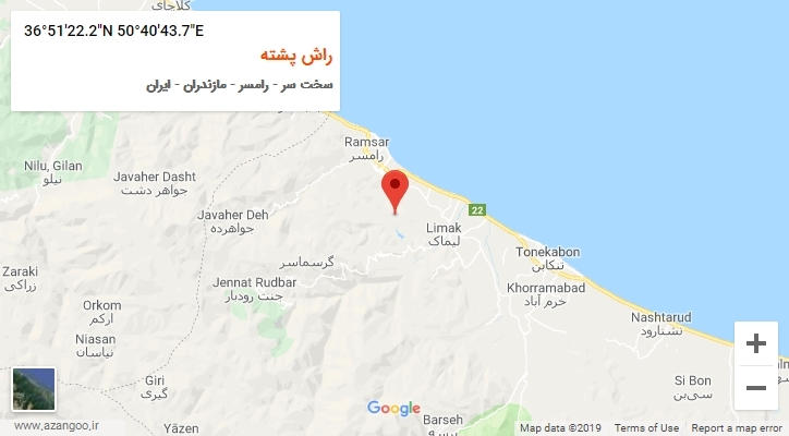 روستای راش پشته بر روی نقشه