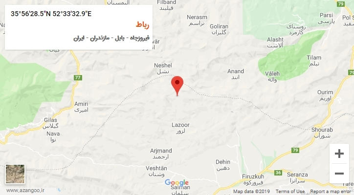 روستای رباط بر روی نقشه