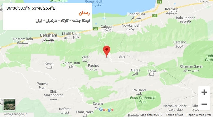 روستای رمدان بر روی نقشه