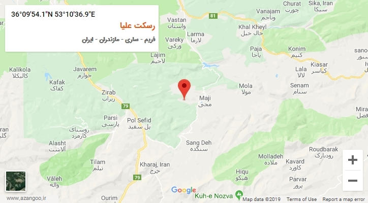 روستای رسکت علیا بر روی نقشه