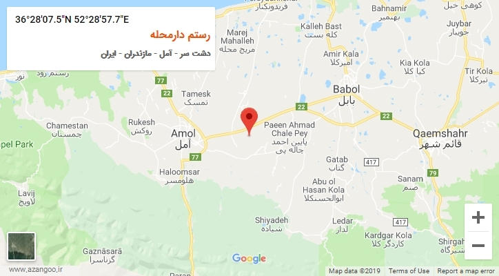 روستای رستم دارمحله بر روی نقشه