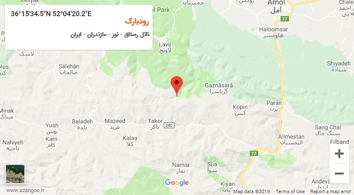 روستای رودبارک بر روی نقشه