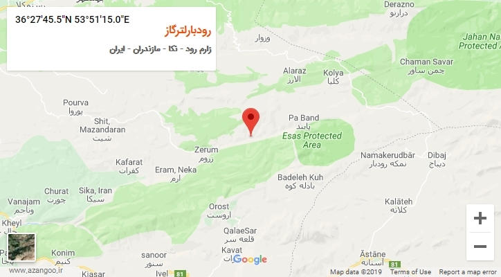 روستای رودبارلترگاز بر روی نقشه