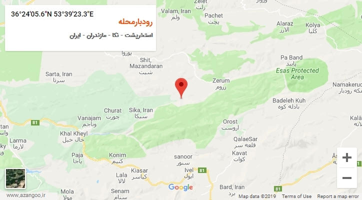 روستای رودبارمحله بر روی نقشه